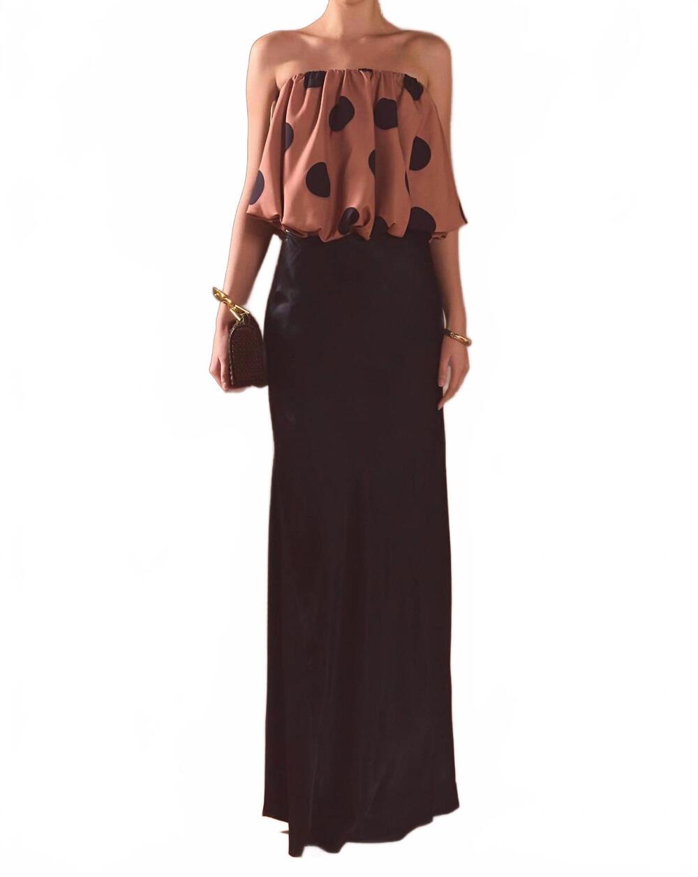 NEW ENDLESS ROSE women's camille bubble top in brown